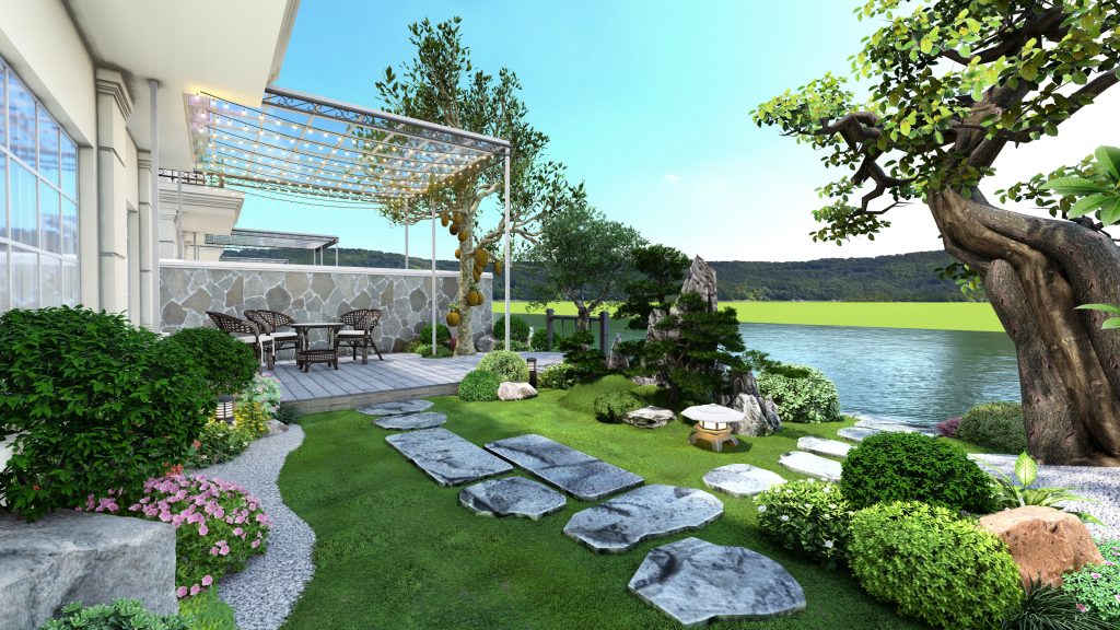 10 Mẫu Thiết Kế Thi Công Sân Vườn Biệt Thự Vinhomes 31 Thiết kế thi công sân vườn trọn gói tại hà nội