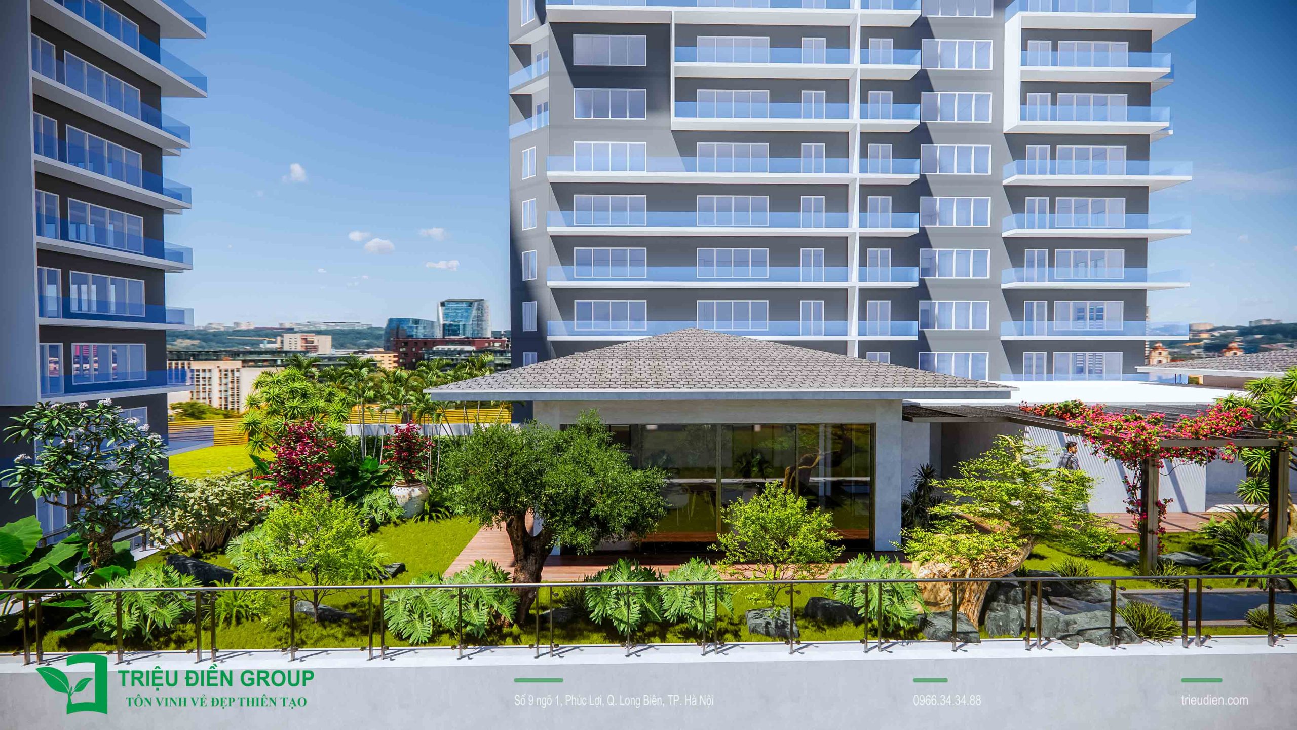 Mẫu Thiết Kế Sân Vườn Theo Phong Cách Nhật 120m² Tại Ecopark 2 Tổng thể thiết kế sân vườn sau – thanh lịch & tinh tế