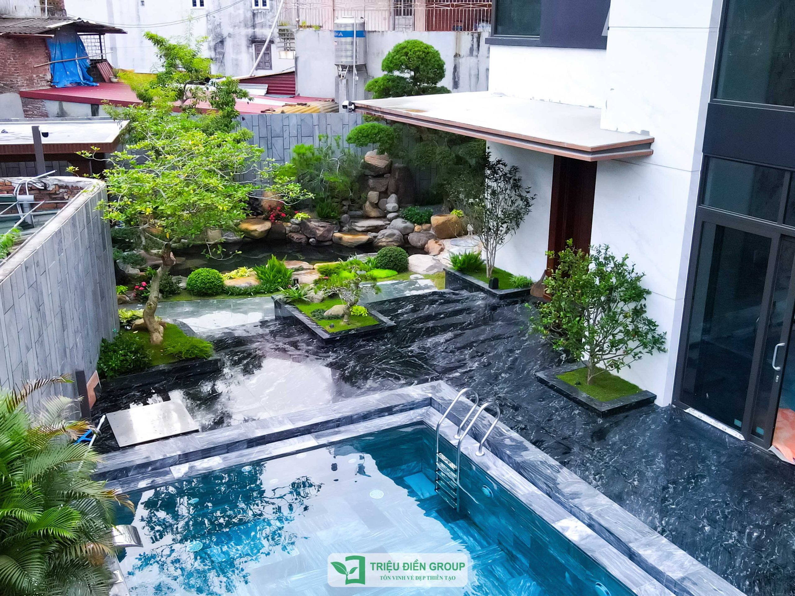 Sân vườn biệt thự tại Bắc Giang – Sự hòa quyện giữa thiết kế hiện đại, bể bơi và hồ cá Koi phong thủy 5 Image 5