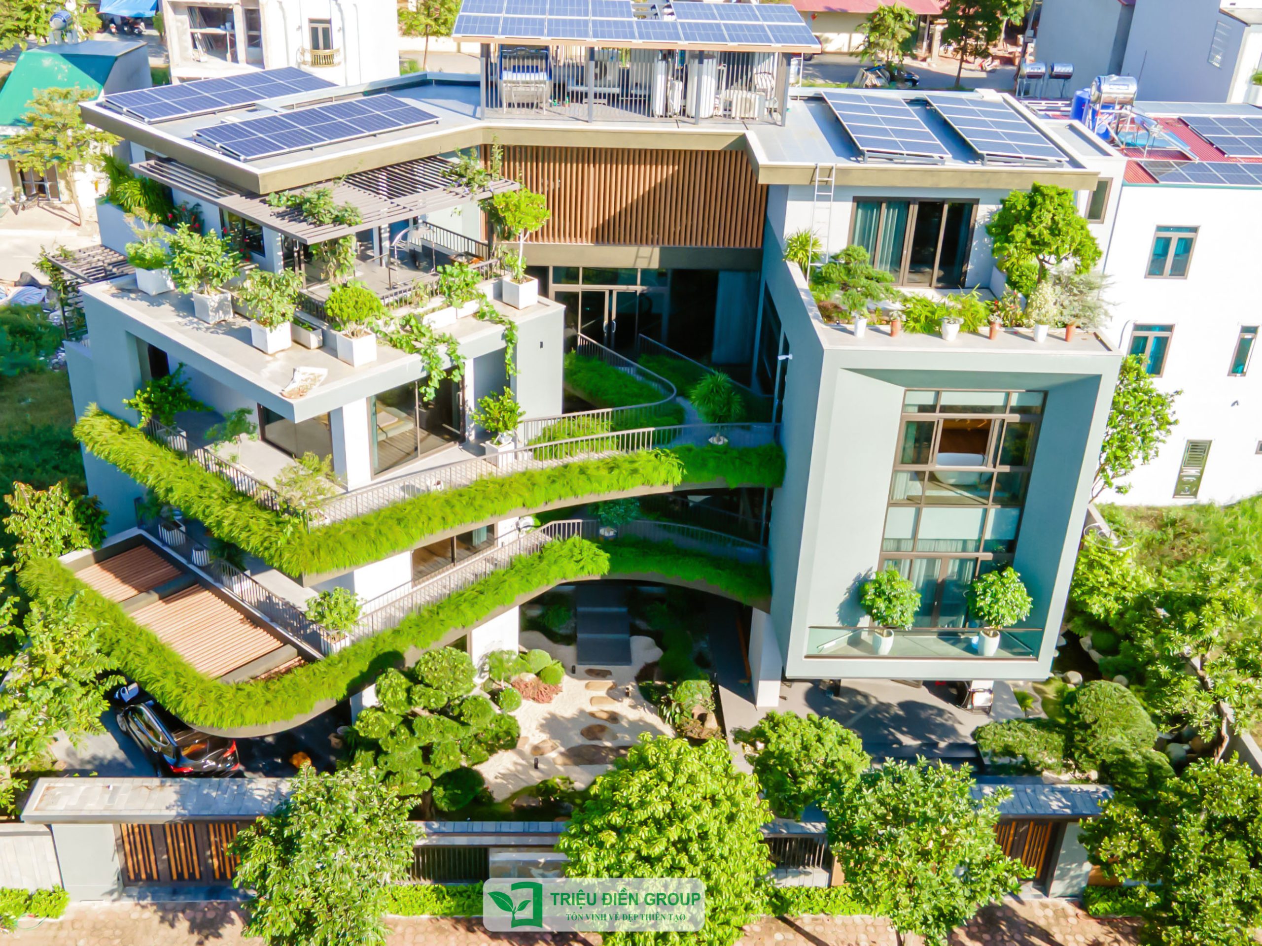 Sân vườn biệt thự tại Bắc Giang – Thiết kế đa tầng lý tưởng cho gia chủ yêu không gian xanh 16 Sân vườn biệt thự Bắc Giang – Thiết kế đa tầng lý tưởng cho gia chủ yêu không gian xanh