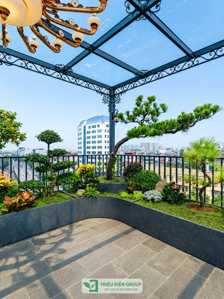 Cảnh quan sân vườn trên sân thượng – Không gian xanh cho cuộc sống hiện đại 9 Thiết kế thi công sân vườn trọn gói tại hà nội