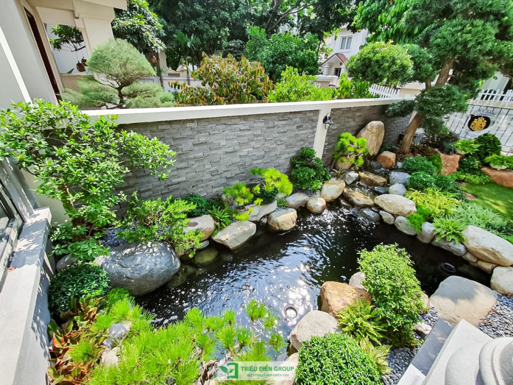 Tiểu cảnh sân vườn trước nhà đẹp – Giải pháp tạo điểm nhấn cho không gian sống 12 Thiết kế thi công sân vườn trọn gói tại hà nội