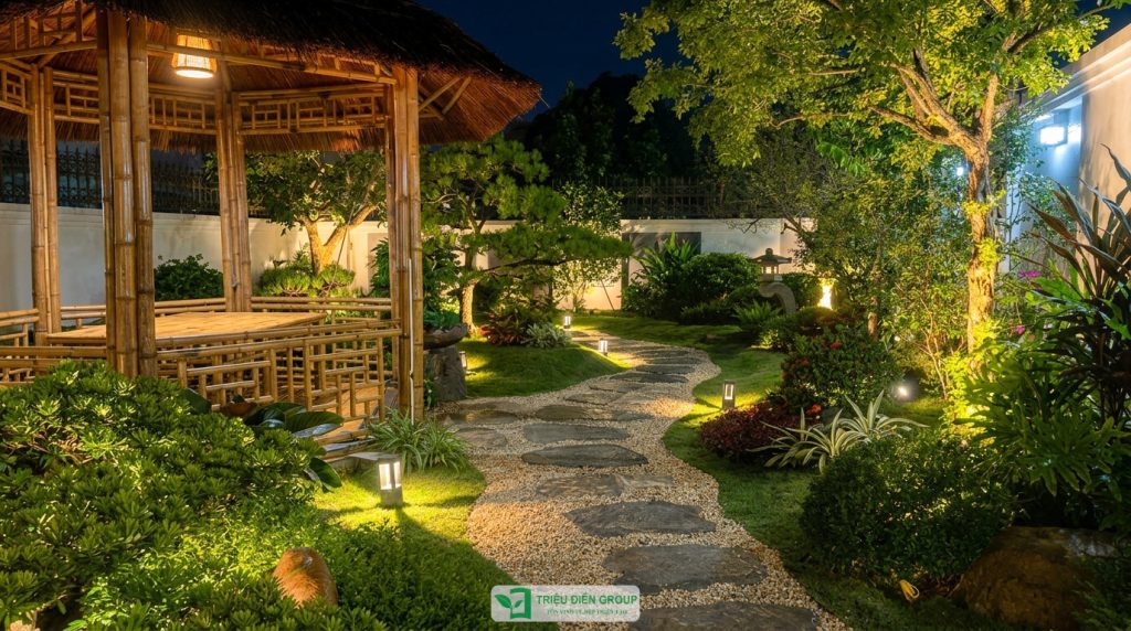 Mẫu sân vườn đẹp 2026 – Xu hướng thiết kế được ưa chuộng hiện nay 15 Thiết kế thi công sân vườn trọn gói tại hà nội