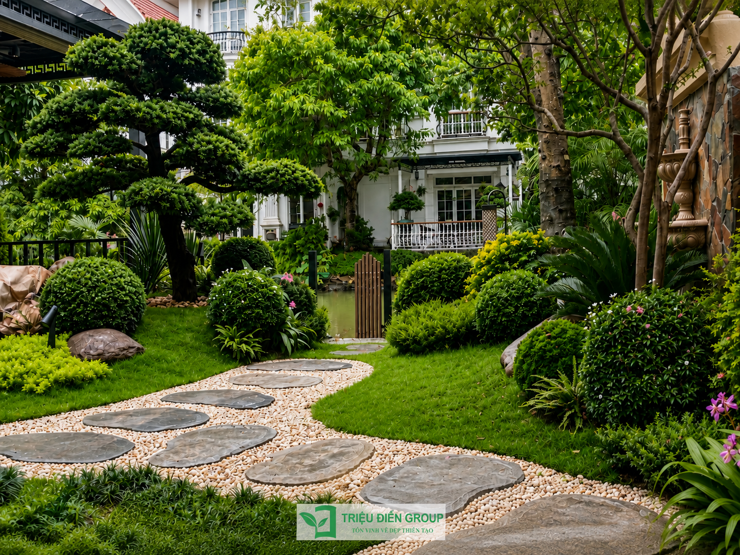 Mẫu sân vườn biệt thự tại Hoa Lan – Vinhomes Riverside | Dấu ấn cảnh quan xứng tầm không gian sống đẳng cấp
